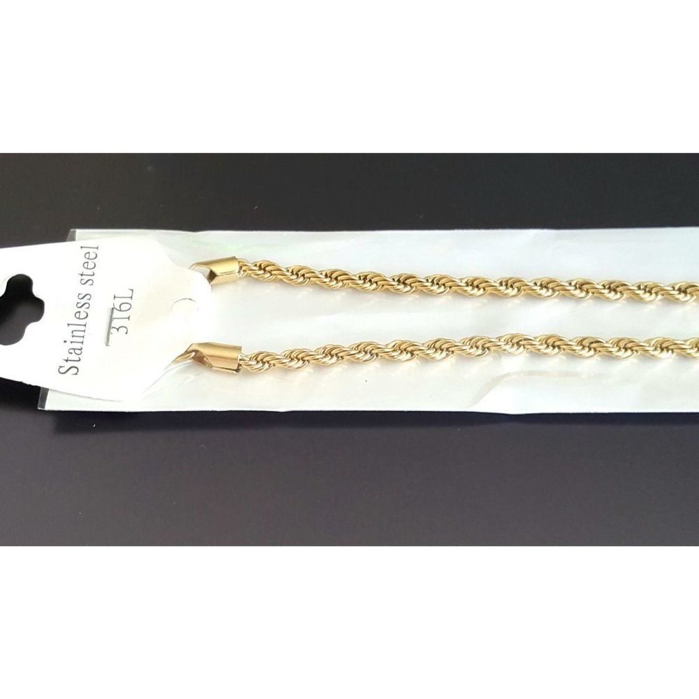 Rope Chain Gold Stainless steel 5mm